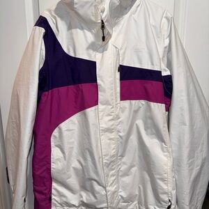 Nike Acg Women's White, Purple, and Pink Ski Coat